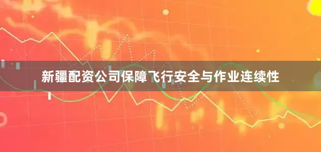 新疆配资公司保障飞行安全与作业连续性